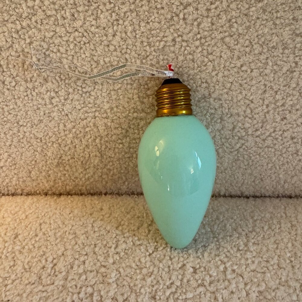 Colored Christmas Light Bulb Ornament - Aqua